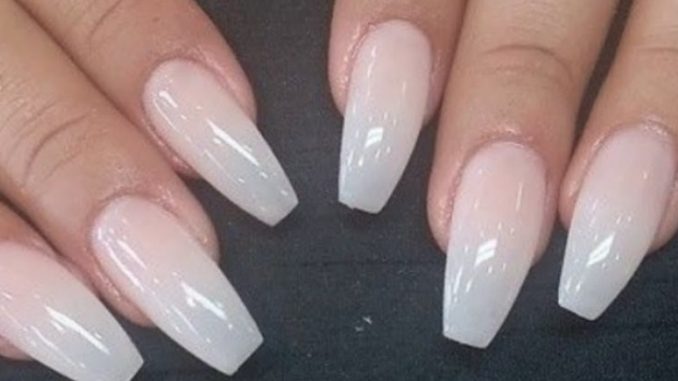 French Ombre on Long Coffin Nails Designs You Must Try Nowadays